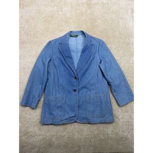 Vintage 1970s RSC Denim Put On Shop Jacket Mens Medium Blue Western USA